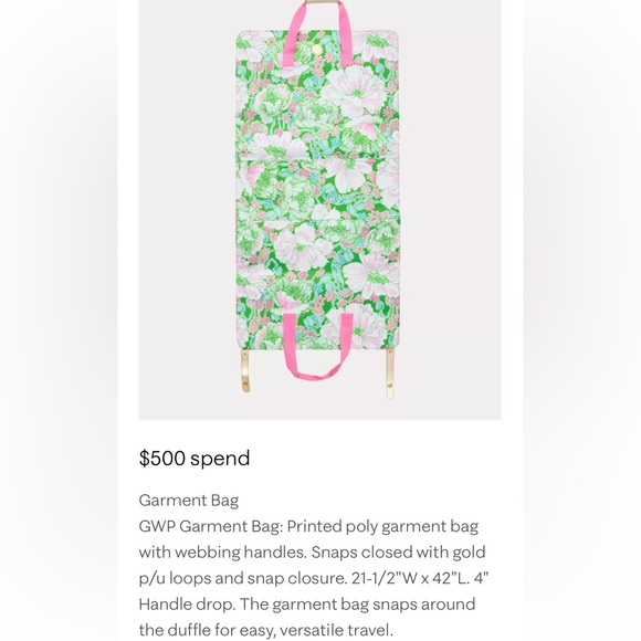 ✨🌸💚NIP Lilly Pulitzer garment bag in poppyland 💚🌸✨